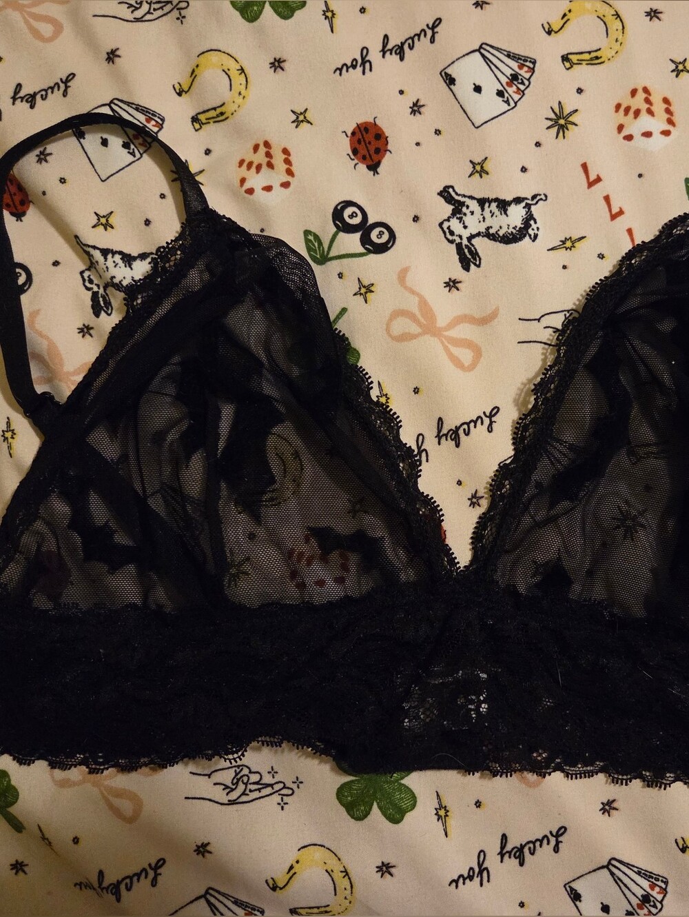 Sheer Halloween Bralette Bats
